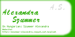 alexandra szummer business card